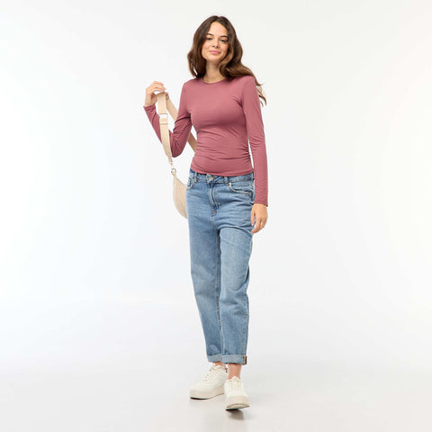 Tee-shirt cropped avec effet froissé