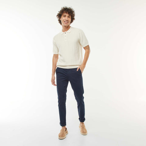 Polo en maille tricot à manches courtes