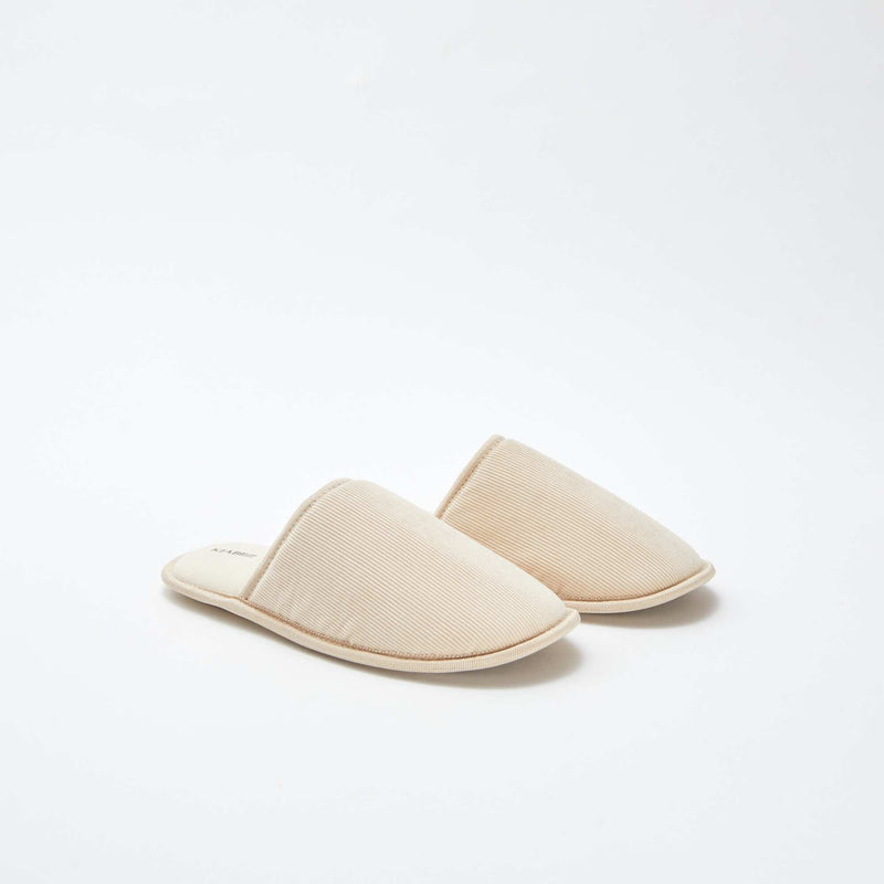 Chaussons mules en velours – Beige – Kiabi Maroc