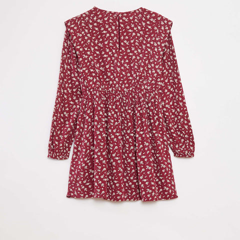 Robe fluide à fleurs en maille crêpe
