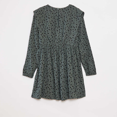 Robe fluide à fleurs en maille crêpe