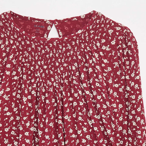 Blouse imprimée en maille crêpe