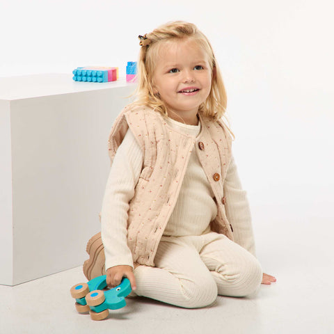 Ensemble côtelé avec veste sans manches - 3 pièces