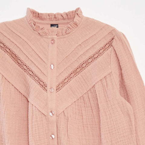 Blouse en gaze de coton plumetis