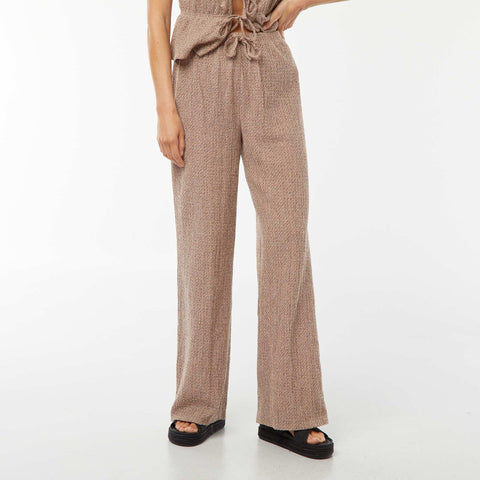 Pantalon large en maille gaufrée