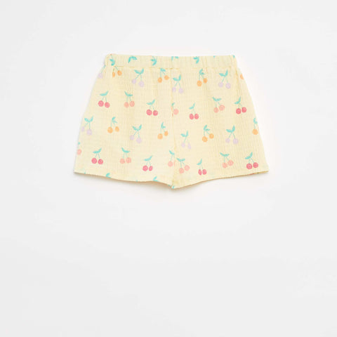 Short en maille gaufrée avec motifs