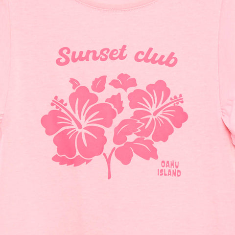 T-shirt en jersey avec un imprimé recto/verso et des manches volantées