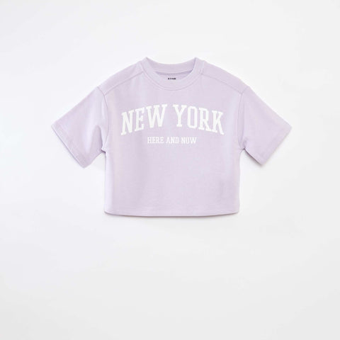 T-shirt crop à manches courtes