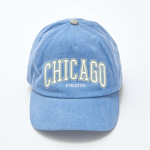 Casquette en denim avec inscription