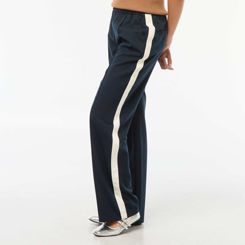Pantalon à pinces avec bandes sur le côté