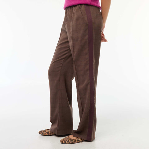 Pantalon à pinces avec bandes sur le côté