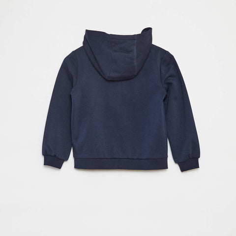 Sweat uni zippé à capuche
