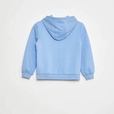 Sweat uni zippé à capuche