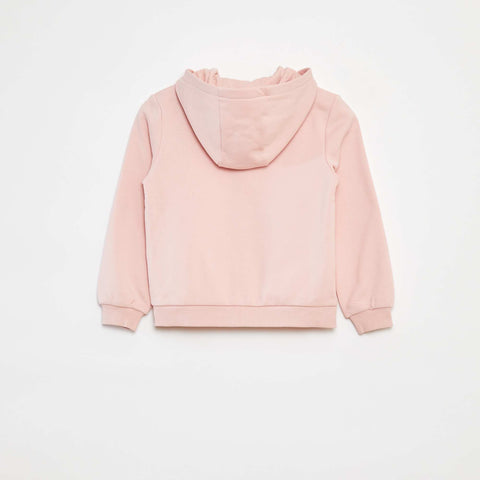 Sweat uni zippé à capuche