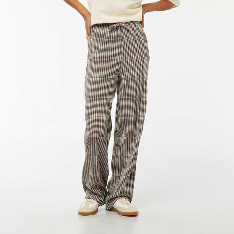 Pantalon jambes larges avec imprimé vichy