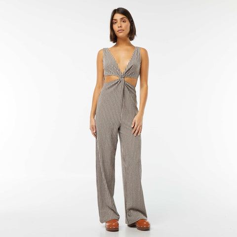 Combinaison pantalon avec nœud fantaisie et ouvertures