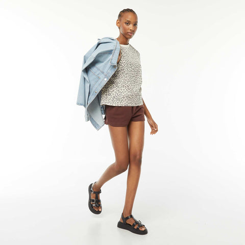 T-shirt oversize imprimé léopard