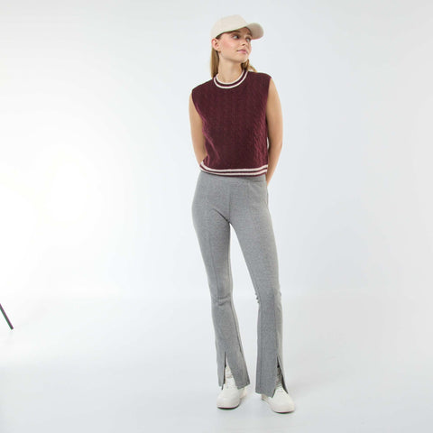 Pull sans manches torsadé