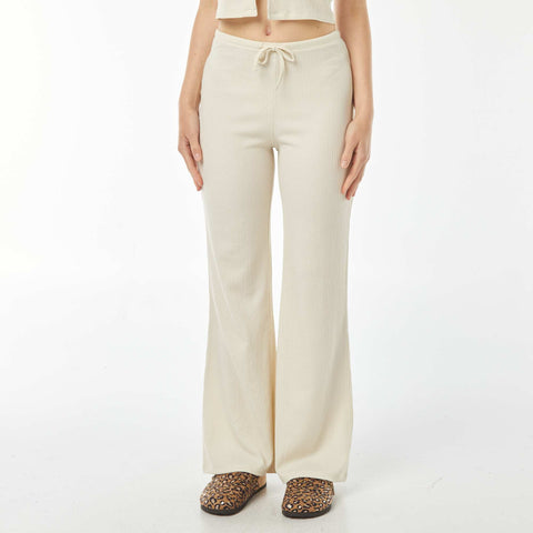 Pantalon large en maille légère gaufrée