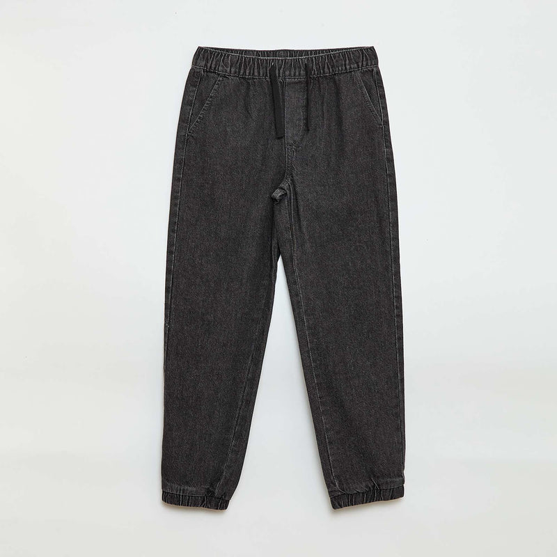 Pantalon denim coupe jogger – Gris – Kiabi Maroc