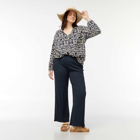 Blouse légère à manches longues et à motif