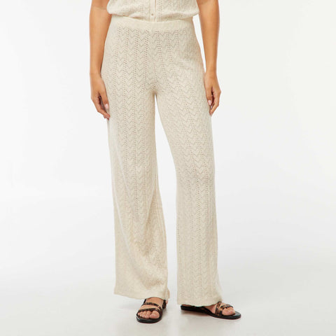 Pantalon large en maille crochet