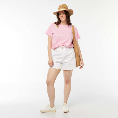 T-shirt uni avec fente ajourée avec effet twxité