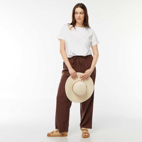 T-shirt uni avec fente ajourée avec effet twxité
