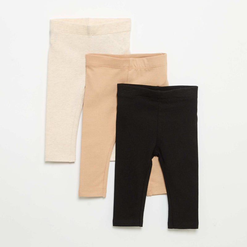 Lot de 3 leggings unis en jersey – Noir – Kiabi Maroc