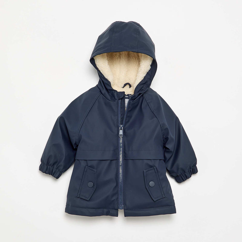 Parka doublée à capuche – Bleu – Kiabi Maroc