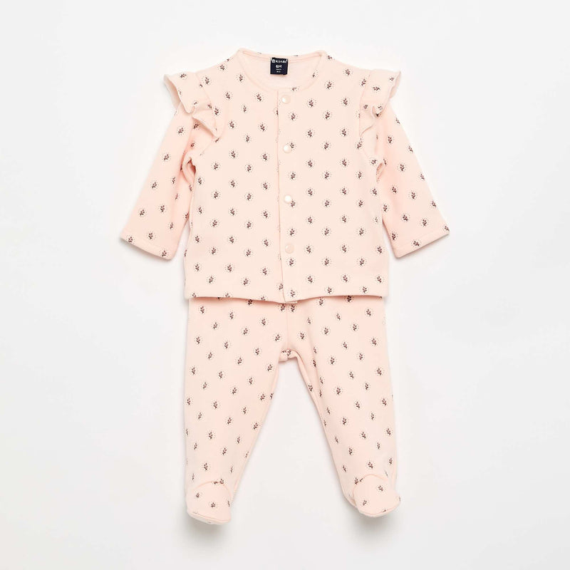 Ensemble de pyjama 2 pièces avec pieds - 2 pièces – Rose – Kiabi Maroc
