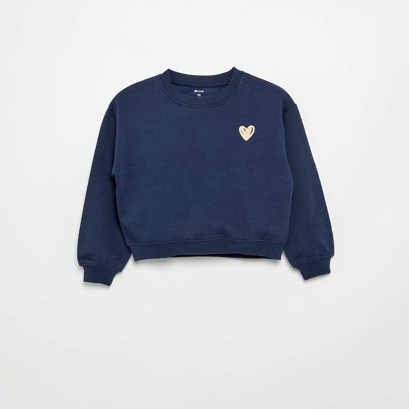 Sweat en molleton imprimé poitrine – Bleu – Kiabi Maroc