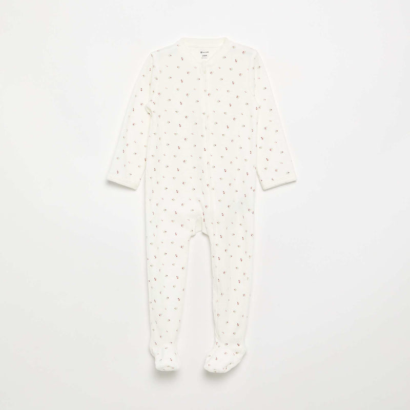 Pyjama dors bien en velours côtelé – Blanc – Kiabi Maroc