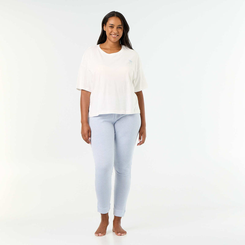 Pyjama long 2 pièces rayé – Bleu – Kiabi Maroc