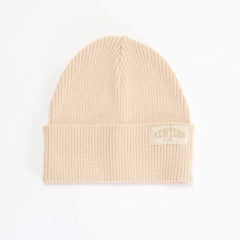 Bonnet uni avec revers – Beige – Kiabi Maroc