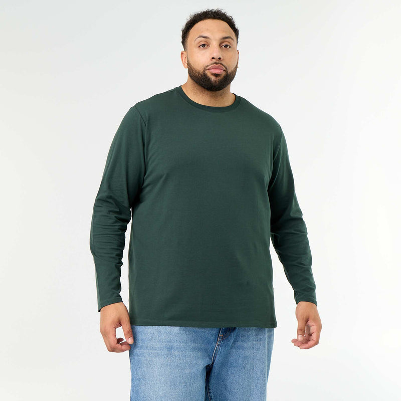 T-shirt en jersey uni manches longues – Vert – Kiabi Maroc