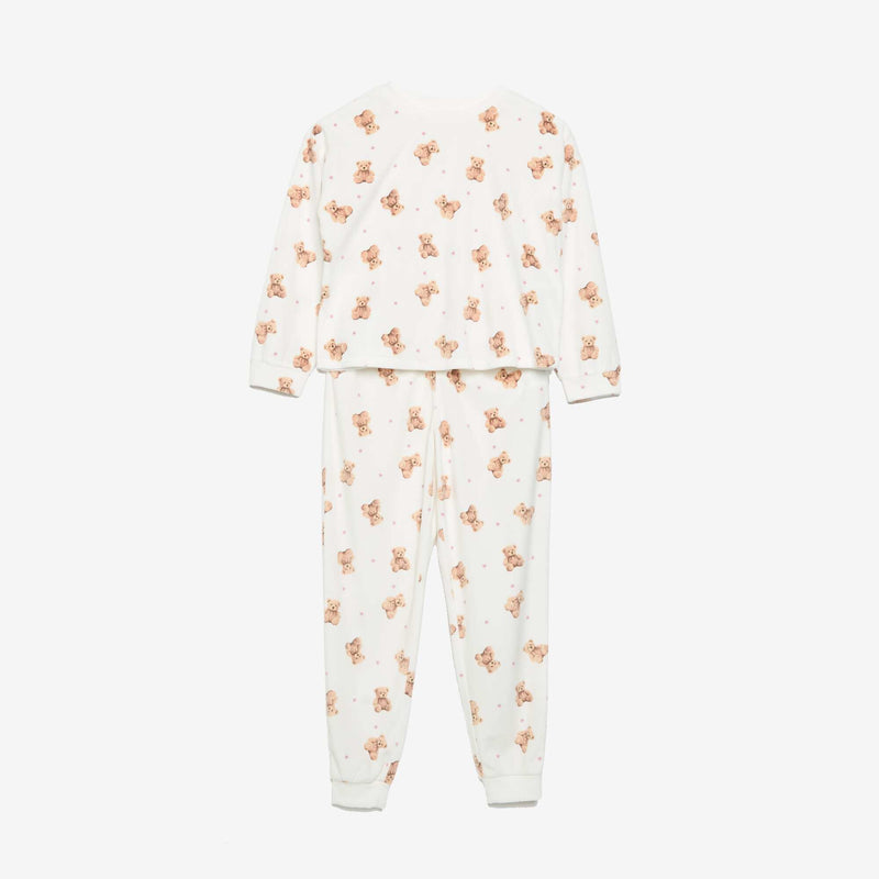Pyjama imprimé 2 pièces - Sweat + pantalon – Ecru – Kiabi Maroc