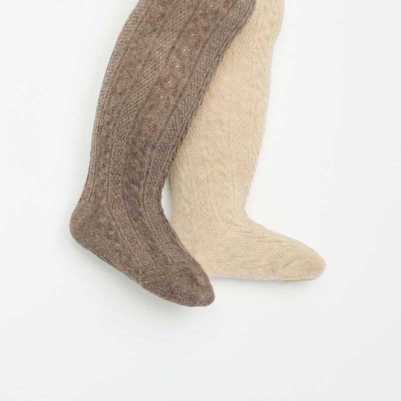 Lot de 2 paires de collants maille fantaisie – Marron – Kiabi Maroc