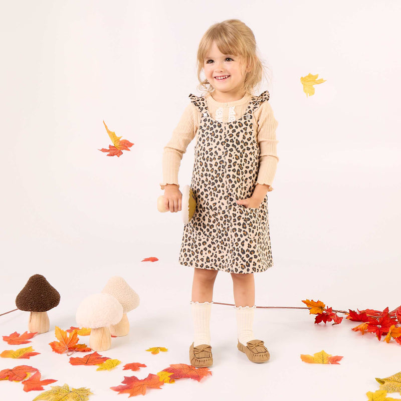 Robe salopette avec imprimé 'léopard' – Beige – Kiabi Maroc