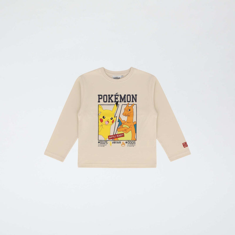 T-shirt 'Pokémon' imprimé à manches courtes – Beige – Kiabi Maroc
