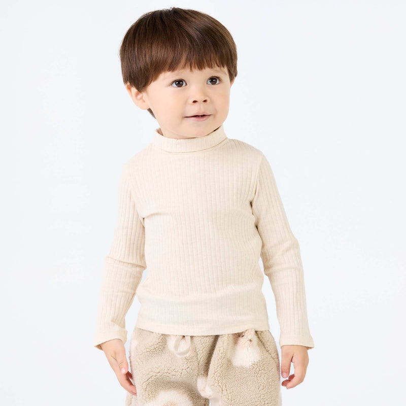 Sous-pull en maille côtelée plate – Beige – Kiabi Maroc