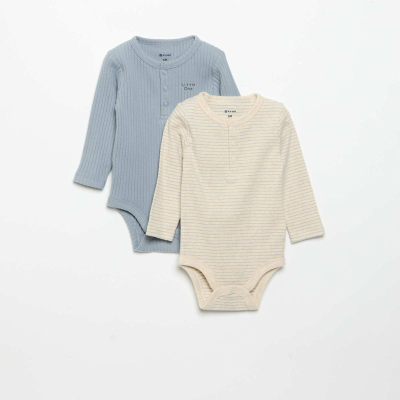 Lot de 2 bodies à manches longues – Beige – Kiabi Maroc