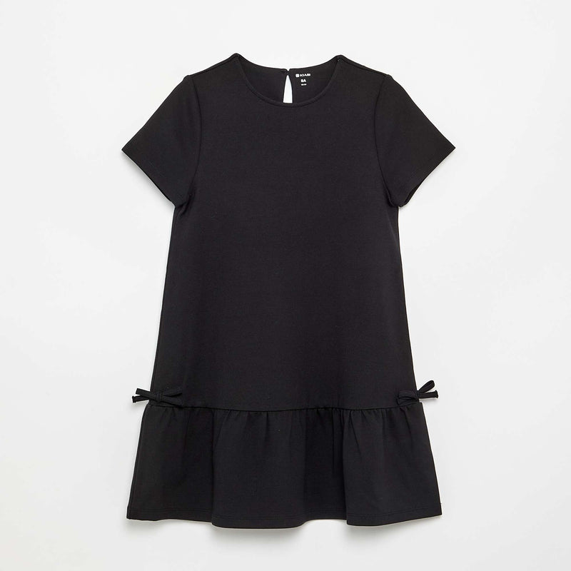 Robe imprimée à manches courtes – Noir – Kiabi Maroc