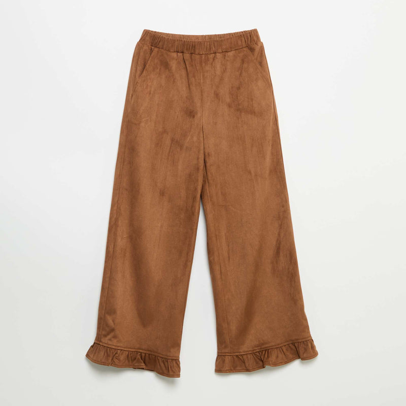 Pantalon en velours coupe large – Marron – Kiabi Maroc