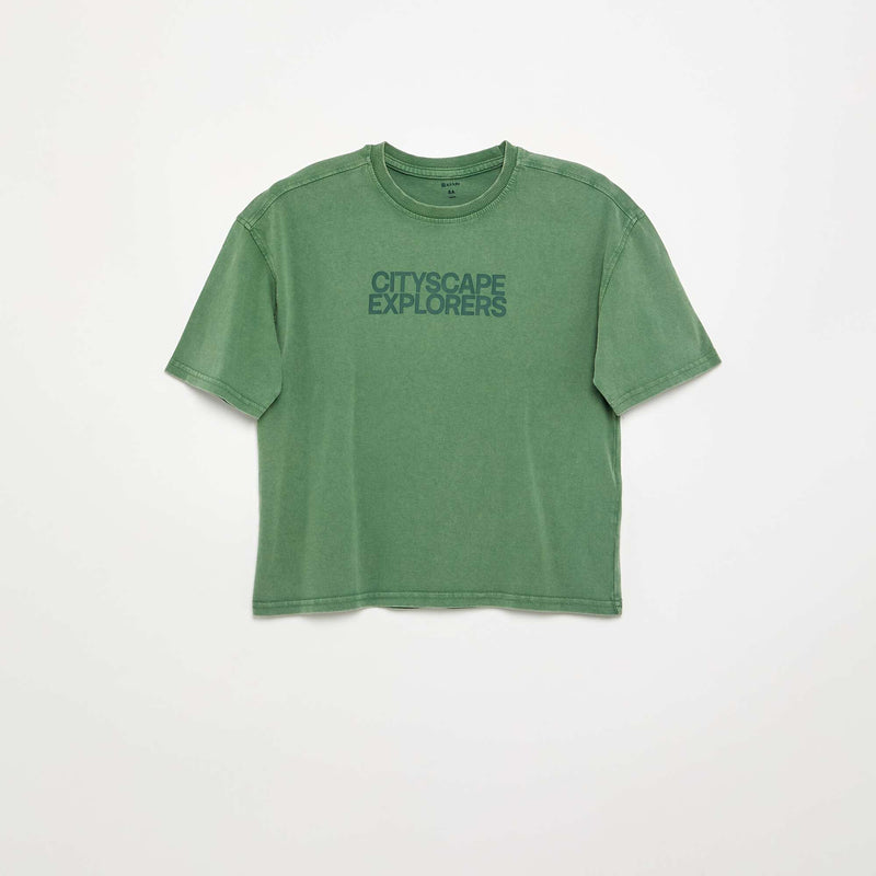 T-shirt à manches courtes imprimé – Kaki – Kiabi Maroc