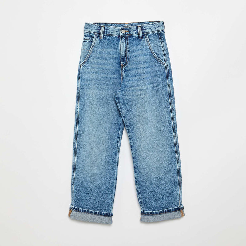 Denim coupe droite à 5 poches – Bleu – Kiabi Maroc