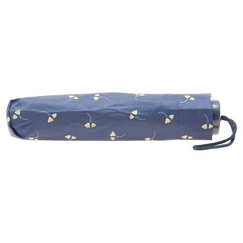 Parapluie pliant bleu marine imprimé 'pois'