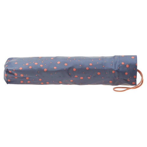 Parapluie pliant bleu marine imprimé 'pois'