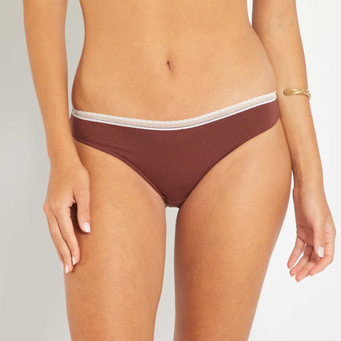 Culotte coton galon dentelle