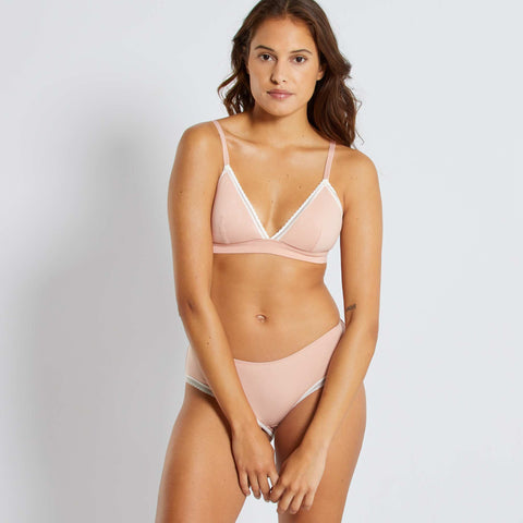 Shorty coton galons dentelle